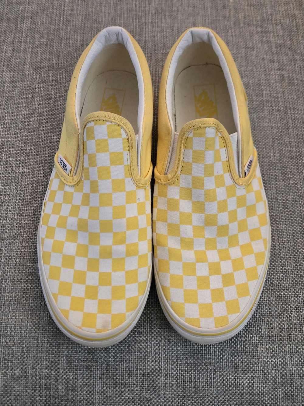 Vans Kids Slip-On Checkerboard Sneakers - Yellow & White